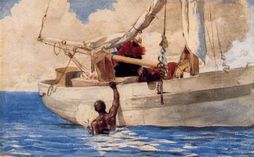  Marinemaler Malerei - The Coral Divers Realismus Marinemaler Winslow Homer